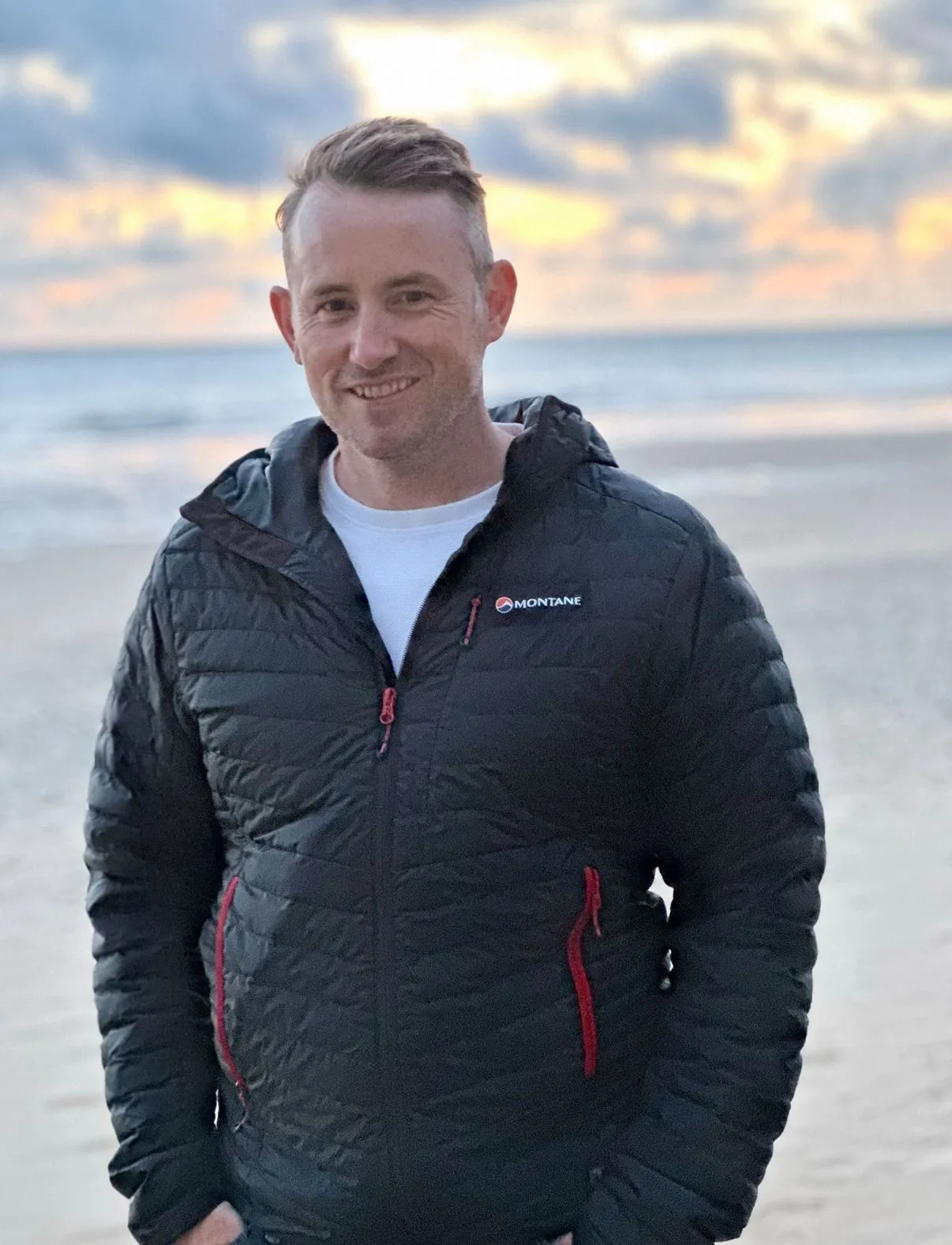 Nick Thorpe, business coach, on the beach in Cornwall